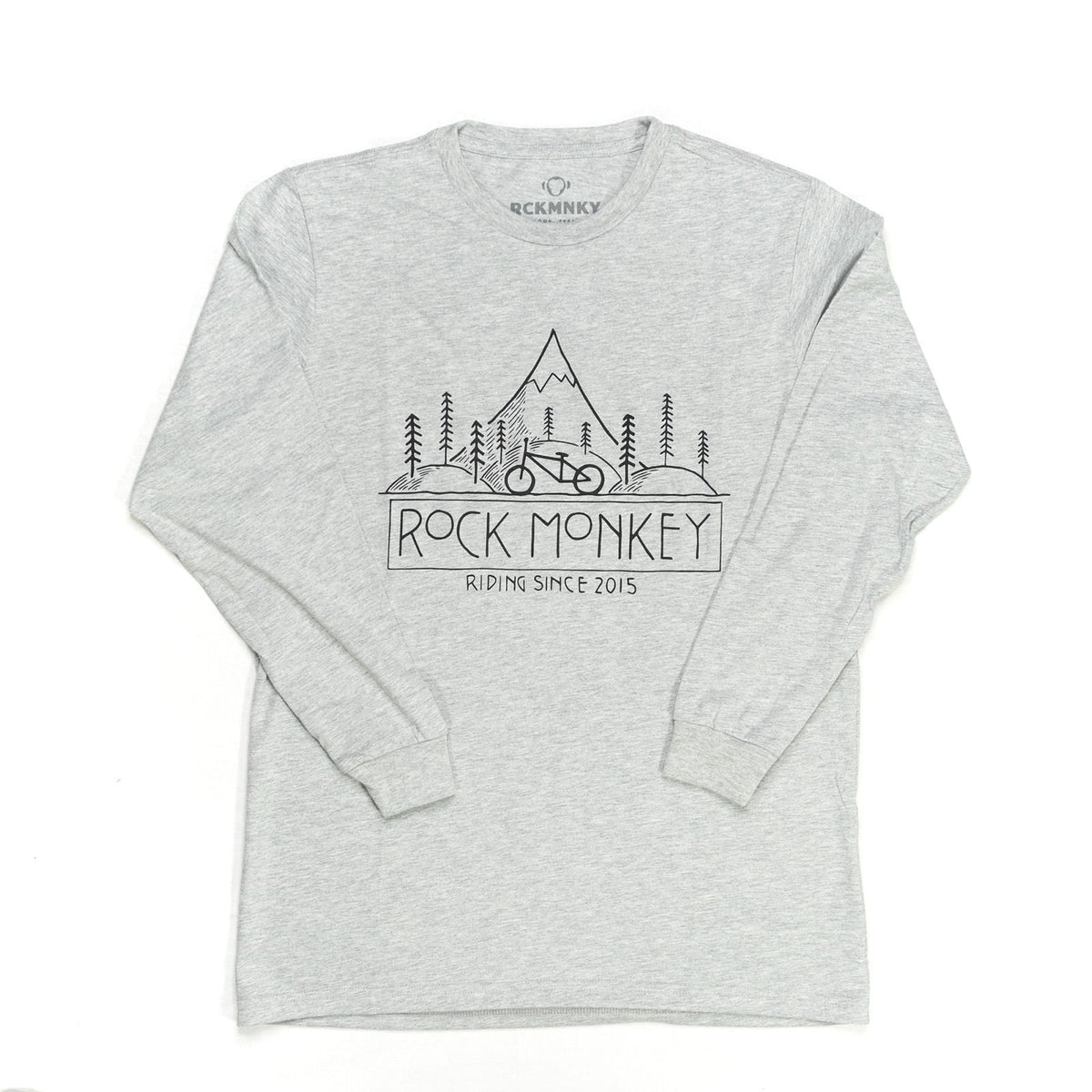 Bike Tee - Long Sleeve - Heather Gray-Tees-Rock Monkey Outfitters